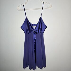 Victorias Secret Babydoll Top Lingerie Violet Purple Sexy Womens S Nightie Satin